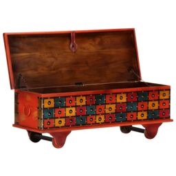 Berkfield Home Storage Box Red 110x40x40 cm Solid Acacia Wood - Size: 110 x 40 x 40 cm - thumbnail 2