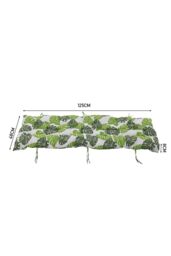 Living and Home Linen Sun Lounger Cushion with Banana Leaf Print for Garden & Patio in Green - thumbnail 9