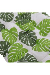 Living and Home Linen Sun Lounger Cushion with Banana Leaf Print for Garden & Patio in Green - thumbnail 6