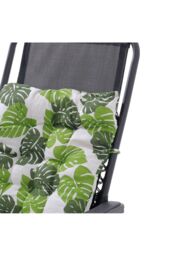 Living and Home Linen Sun Lounger Cushion with Banana Leaf Print for Garden & Patio in Green - thumbnail 7