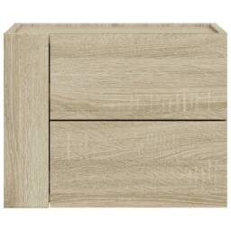 Berkfield Home Wall-mounted Bedside Cabinet Sonoma Oak 45x30x35 cm in Tan - Size: 45 x 30 x 35 cm - thumbnail 4