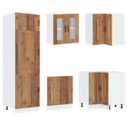 Berkfield Home 14 Piece Kitchen Cabinet Set Kalmar Old Wood Engineered Wood in Brown - thumbnail 5