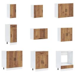 Berkfield Home 14 Piece Kitchen Cabinet Set Kalmar Old Wood Engineered Wood in Brown - thumbnail 4