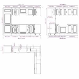 Berkfield Home 14 Piece Kitchen Cabinet Set Kalmar Old Wood Engineered Wood in Brown - thumbnail 8