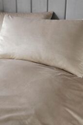 Laurence Llewelyn-Bowen 'Montrose' Luxury Velvet Duvet Cover Set in Natural - Size: King - thumbnail 3