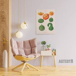 "Artery8 Ornamental Gourds Kitchen Decor Ernst Benary Canvas Wall Art Print in White - Size: W12"" x H16""" - thumbnail 3