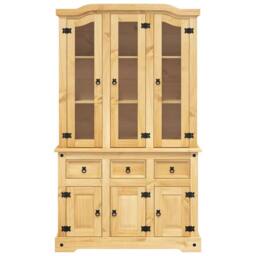 Berkfield Home Highboard Corona Brown 112x43x196 cm Solid Wood Mexican Pine in Light Tan - Size: 112 x 43 x 196 cm - thumbnail 4
