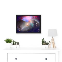Artery8 Spiral Galaxy Deep Space Stars Nebula Cosmos Artwork Framed Wall Art Print A4 in Black - thumbnail 2