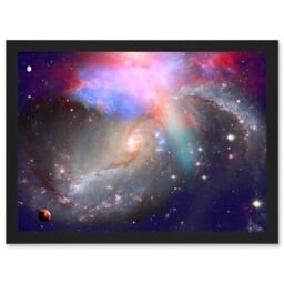 Artery8 Spiral Galaxy Deep Space Stars Nebula Cosmos Artwork Framed Wall Art Print A4 in Black - thumbnail 1
