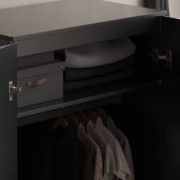 HD Designs 2 Door Wardrobe MDF 1700x760x470 mm in Black - thumbnail 4