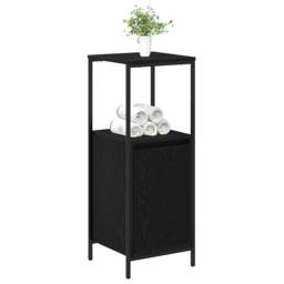 Berkfield Home Bathroom Cabinet with Shelves Black Oak 36x35x95 cm - Size: 36 x 35 x 95 cm - thumbnail 4