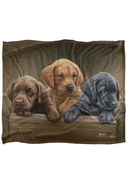 Wild Wings Puppies Silky Touch Super Soft Throw Blanket 152 X 127 cm in White - image 1