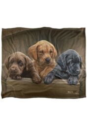 Wild Wings Puppies Silky Touch Super Soft Throw Blanket 152 X 127 cm in White - thumbnail 1