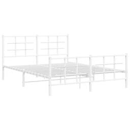 Berkfield Home Metal Bed Frame without Mattress with Footboard White 150x200cm - Size: 150x200 cm - thumbnail 3