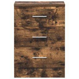 Berkfield Home Classic Bedside Cabinets 2 pcs Smoked Oak 38x35x56 cm Engineered Wood in Brown - Size: 38 x 35 x 56 cm - thumbnail 7