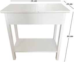 Hygrad Built to Survive Wooden Narrow Flip Top Sofa Bed Side End Table Night Stand w/ Shelf, Slim Bedside Flip Top End, Couch Arm Chair Side w/ - thumbnail 3