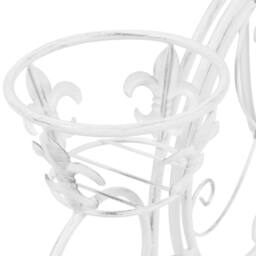 Berkfield Home Plant Stand Bicycle Shape Vintage Style Metal in White - thumbnail 6
