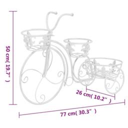 Berkfield Home Plant Stand Bicycle Shape Vintage Style Metal in White - thumbnail 7
