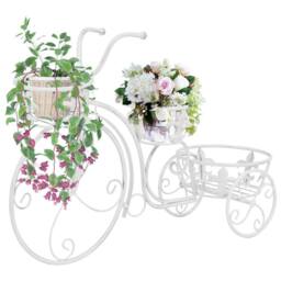 Berkfield Home Plant Stand Bicycle Shape Vintage Style Metal in White - thumbnail 2