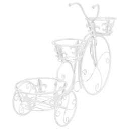 Berkfield Home Plant Stand Bicycle Shape Vintage Style Metal in White - thumbnail 4