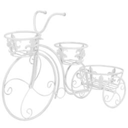 Berkfield Home Plant Stand Bicycle Shape Vintage Style Metal in White - thumbnail 3
