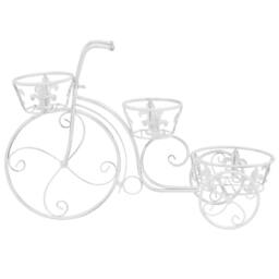 Berkfield Home Plant Stand Bicycle Shape Vintage Style Metal in White