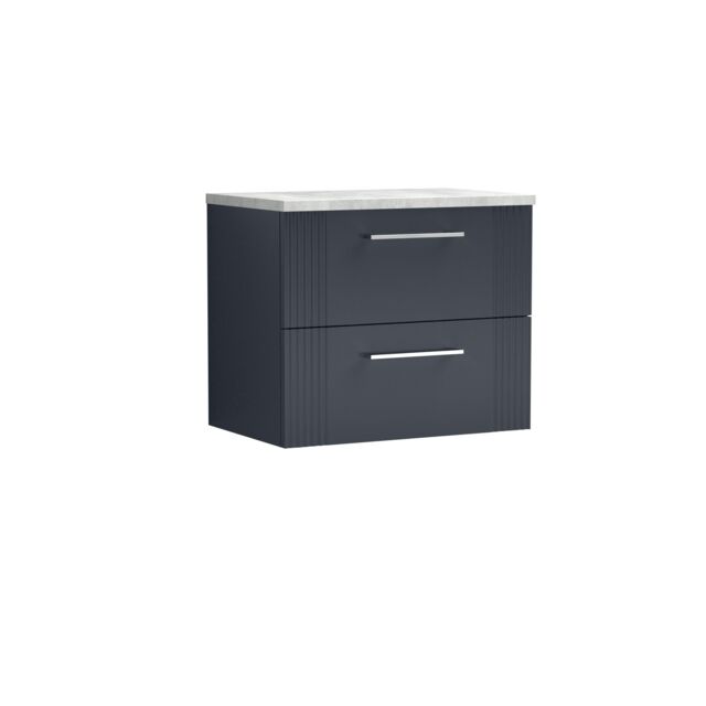Balterley 2 Drawer Wall Hung Vanity Unit Grey Laminate Worktop, 600mm - image 1