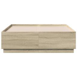 Berkfield Home Bed Frame with LED without Mattress Sonoma Oak 120x190 cm Small Double in Brown - thumbnail 6