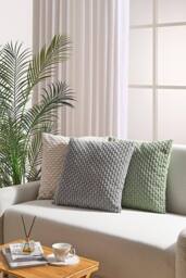 H&O Direct Corduroy Throw Pillow with Pillow Insert in Beige - Size: 45 cm x 45 cm - thumbnail 1