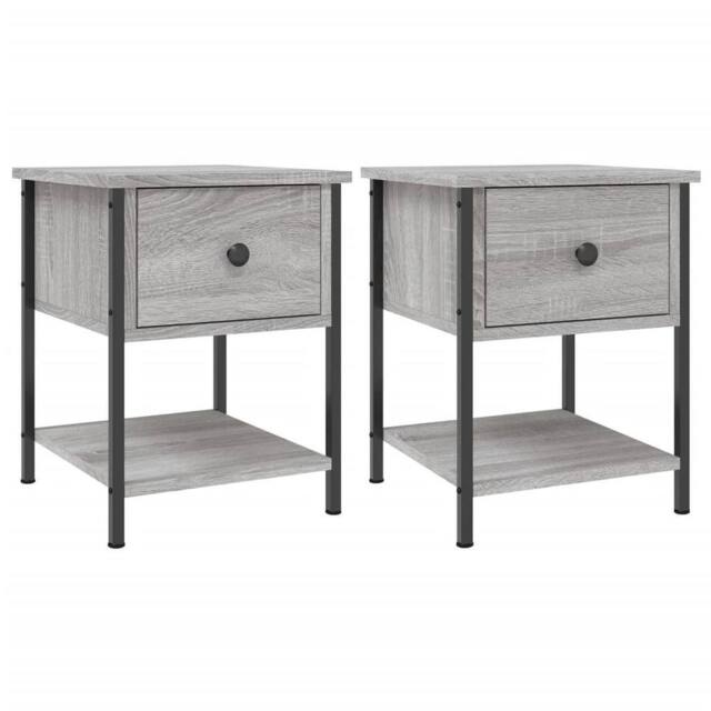 Berkfield Home Bedside Tables 2 pcs Grey Sonoma 34x35.5x45 cm Engineered Wood - image 1