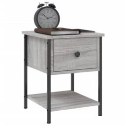 Berkfield Home Bedside Tables 2 pcs Grey Sonoma 34x35.5x45 cm Engineered Wood - thumbnail 4