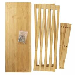 VOGREX Bamboo 3 Tier Shoe Storage Bench Hallway Organiser in Beige