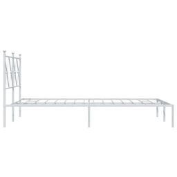 Berkfield Home Metal Bed Frame without Mattress with Headboard White 120x190cm - Size: 120x190 cm - thumbnail 5