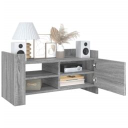 Berkfield Home TV Cabinet Grey Sonoma 80x35x40 cm Engineered Wood - Size: 80 x 35 x 40 cm - thumbnail 3