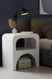 IH Design GEO A Shape End Table in White