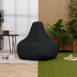 icon Recliner Indoor Outdoor Bean Bag Khaki Bean Bag Chair in Black - thumbnail 1
