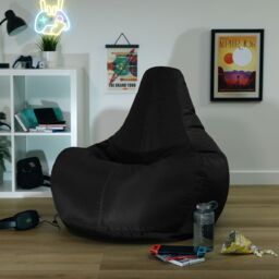icon Recliner Indoor Outdoor Bean Bag Khaki Bean Bag Chair in Black - thumbnail 2