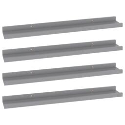 Berkfield Home Wall Shelves 4 pcs Grey 60x9x3 cm - Size: 60 x 9 x 3 cm - thumbnail 2