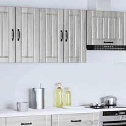 Berkfield Home Kitchen Wall Cabinet Lucca Grey Sonoma Engineered Wood - thumbnail 1