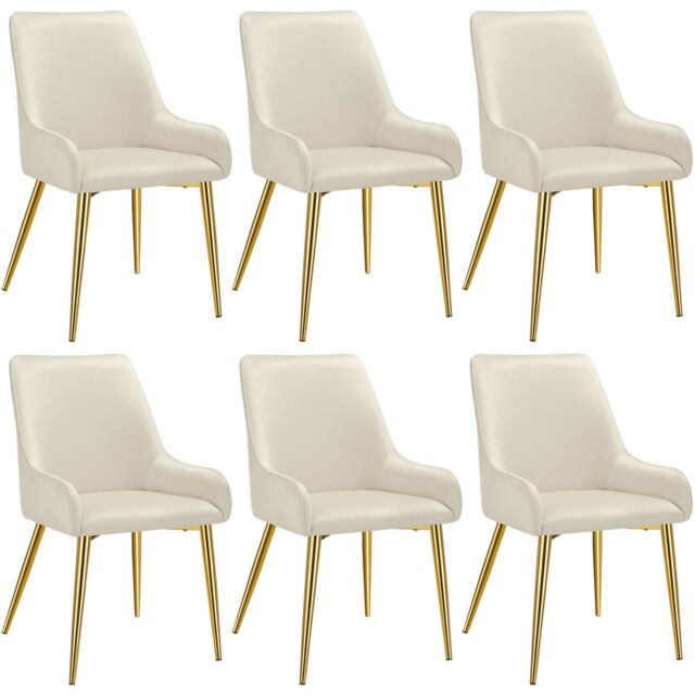 tectake Dining Chair Avane Set Of 2 - Beige - Size: 2 Pack - image 1