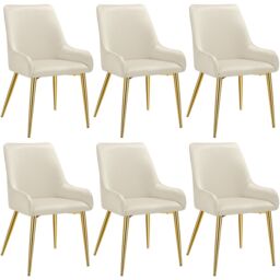 tectake Dining Chair Avane Set Of 2 - Beige - Size: 2 Pack - thumbnail 1