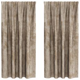 Berkfield Home Velvet Curtains 2 pcs with Eyelets Champagne 175x140 cm in Beige - thumbnail 2