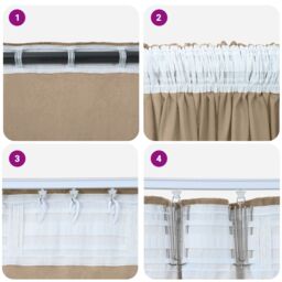 Berkfield Home Velvet Curtains 2 pcs with Eyelets Champagne 175x140 cm in Beige - thumbnail 4