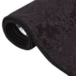 Berkfield Home Rug Washable 80x150 cm Anthracite Anti Slip in Black - Size: 100 cm diameter - thumbnail 4