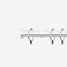 New Edge Blinds Polished Chrome 28mm Stud Fixed Length Metal Curtain Pole in Metallic Silver - Size: 95 cm - thumbnail 1