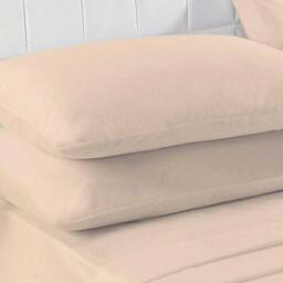 K Collection Percale Percale Fitted Sheet in Beige - Size: Super King - thumbnail 2