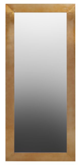 Orsina Minimalist Gold Rectangular Wall Mirror, Brushed Gold Stainless Steel Frame Mirror for Living Room - image 1