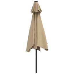 Berkfield Home Garden Parasol with Metal Pole 300 cm Taupe - thumbnail 4