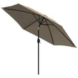 Berkfield Home Garden Parasol with Metal Pole 300 cm Taupe - thumbnail 3