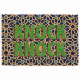Arthouse Astley Knock Knock Printed PVC Backed Coir 40x60cm Doormat - Size: 40 cm x 60 cm - thumbnail 1
